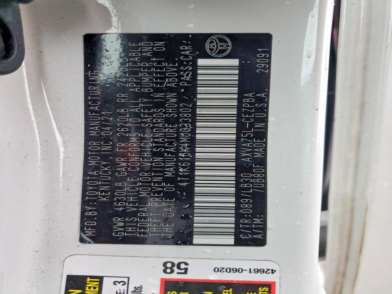 2021 TOYOTA CAMRY XSE photo 13