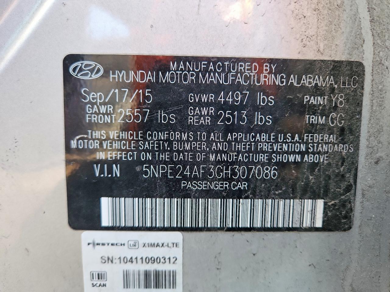 2016 HYUNDAI SONATA SE photo 13