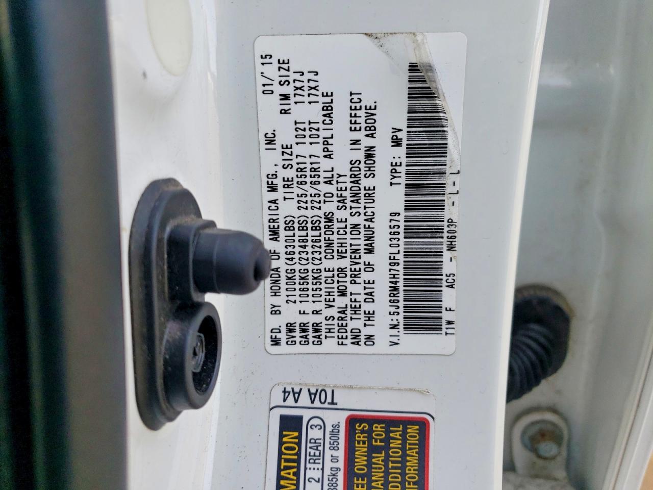 2015 HONDA CR-V EXL photo 13