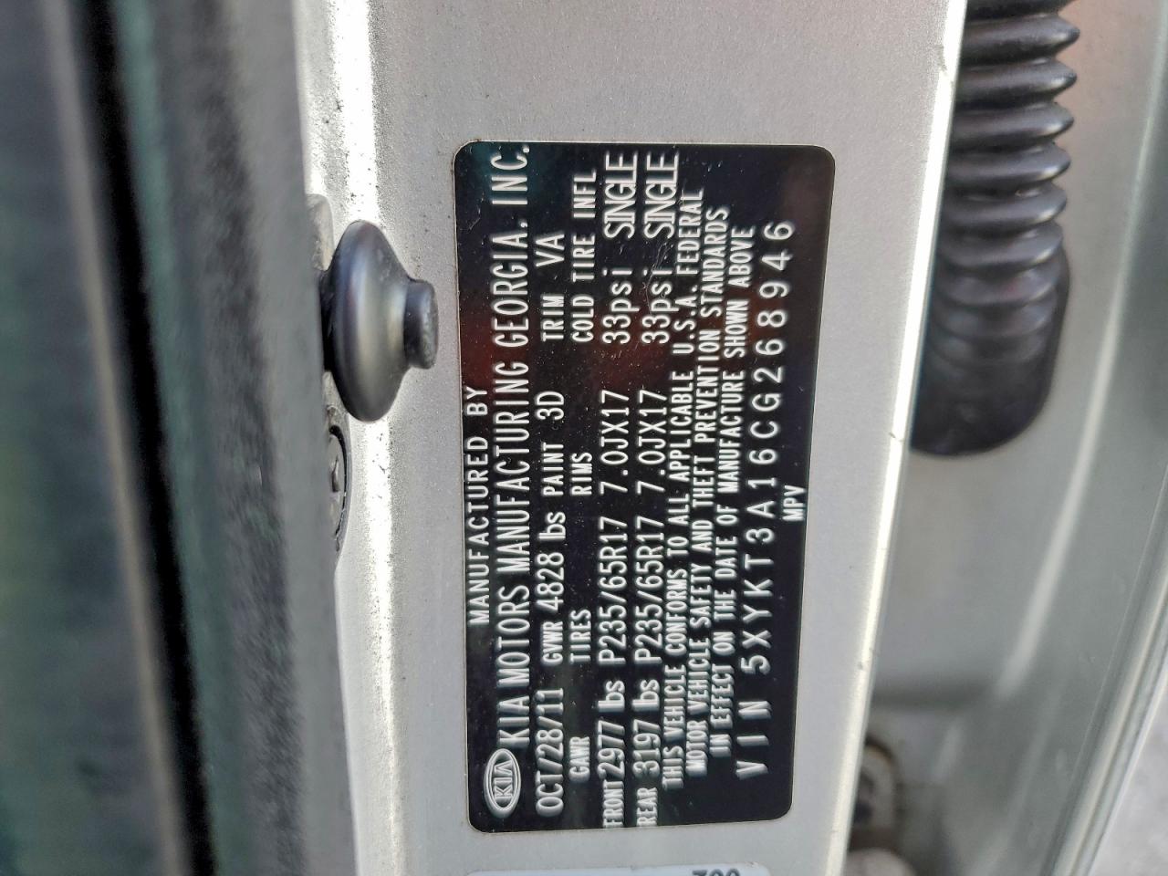 2012 KIA SORENTO BASE photo 13