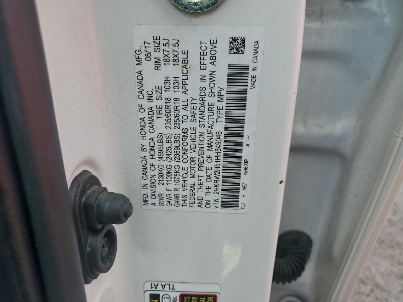 2017 HONDA CR-V EX photo 13