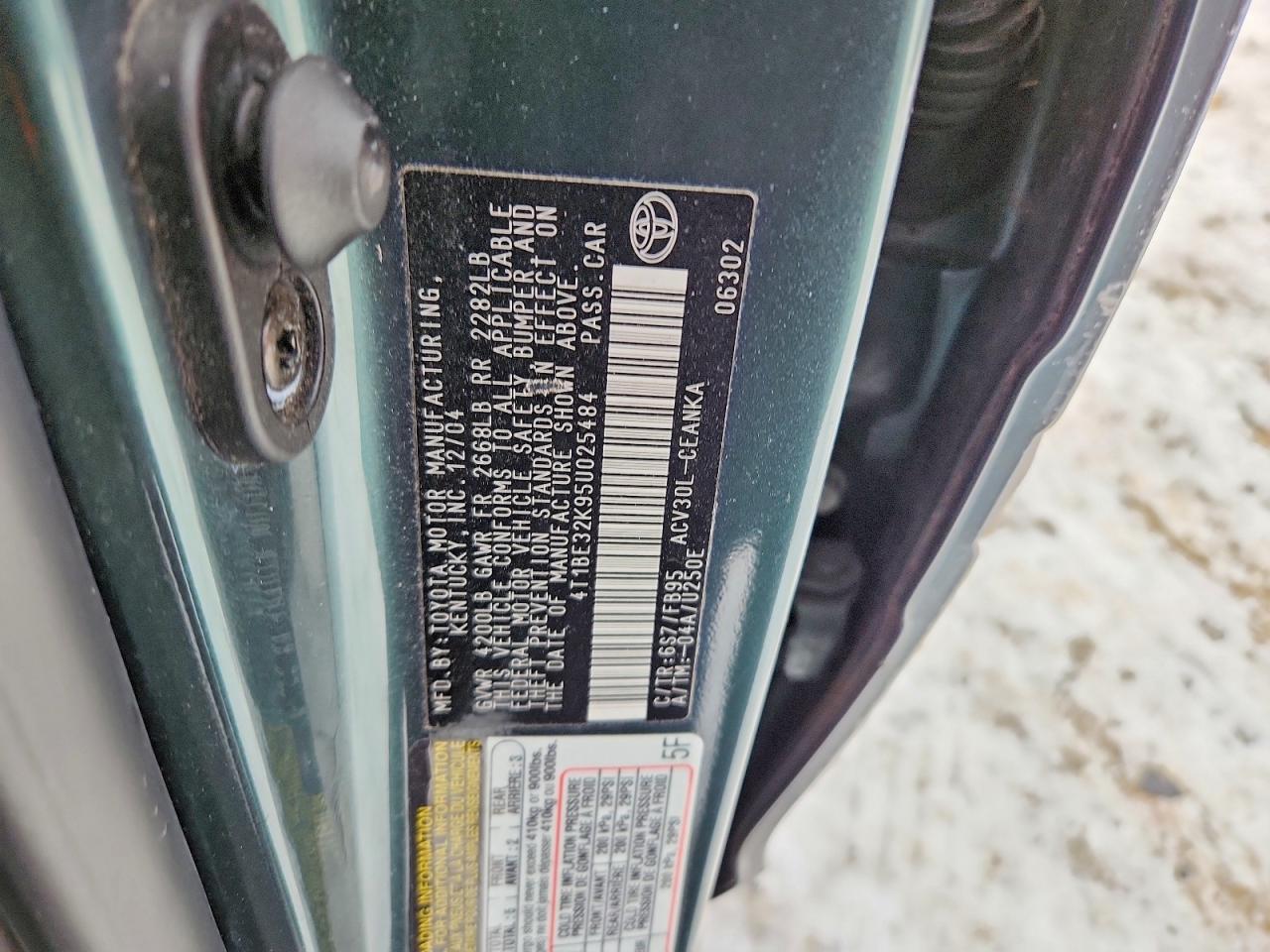 2005 TOYOTA CAMRY LE photo 12