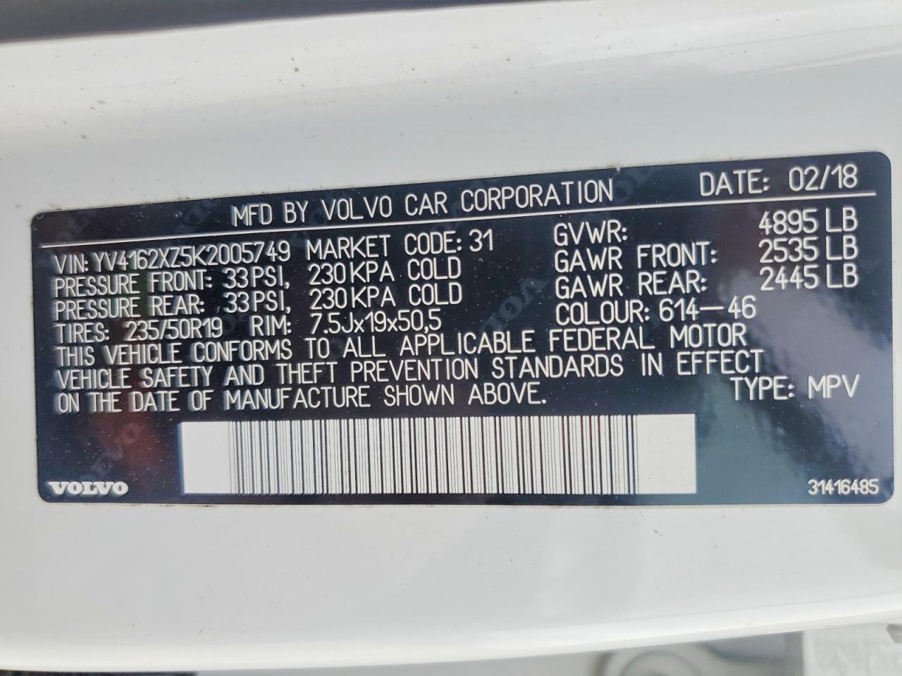 2019 VOLVO XC40 T5 MOMENTUM photo 13