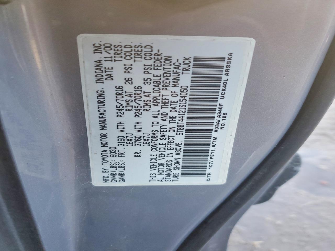 2001 TOYOTA TUNDRA ACCESS CAB photo 12