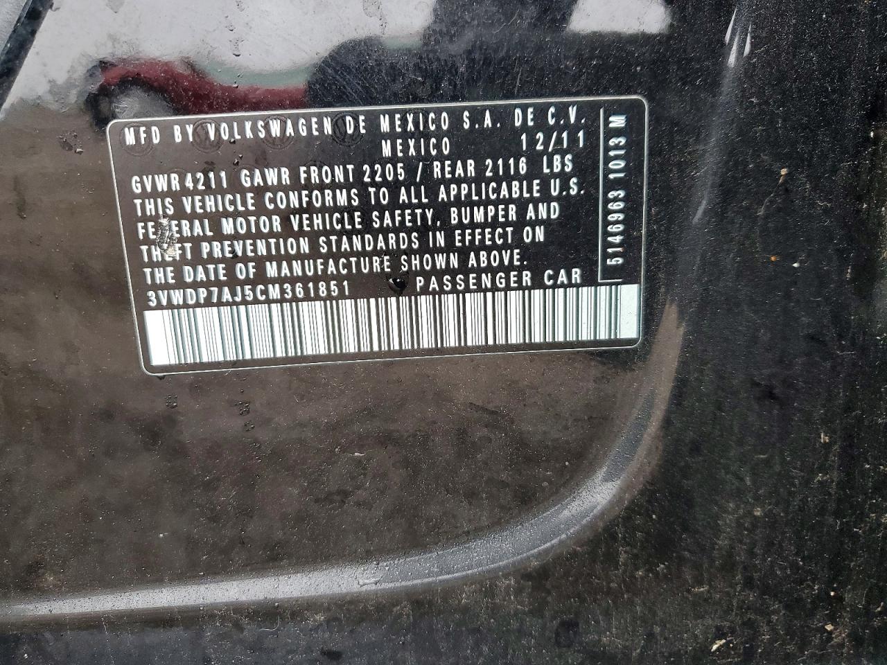 2012 VOLKSWAGEN JETTA SE photo 13
