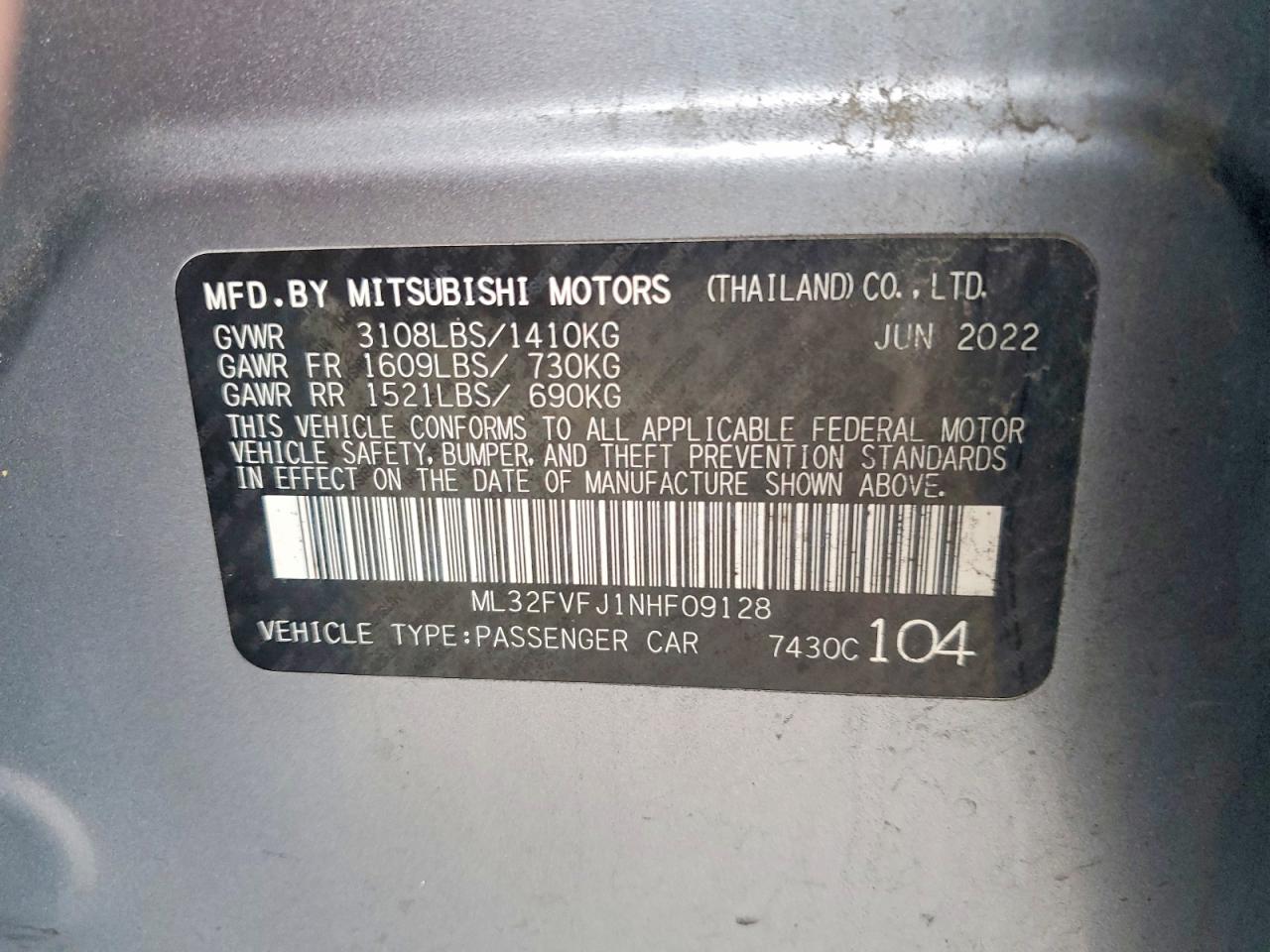 2022 MITSUBISHI MIRAGE G4 SE photo 12