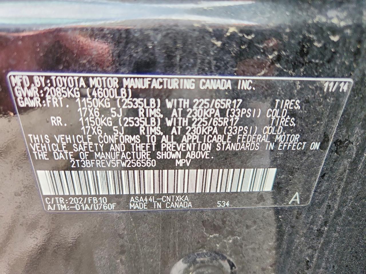 2015 TOYOTA RAV4 LE photo 13