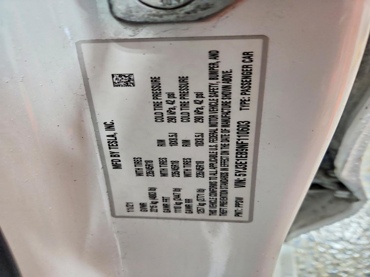 2022 TESLA MODEL 3 photo 12
