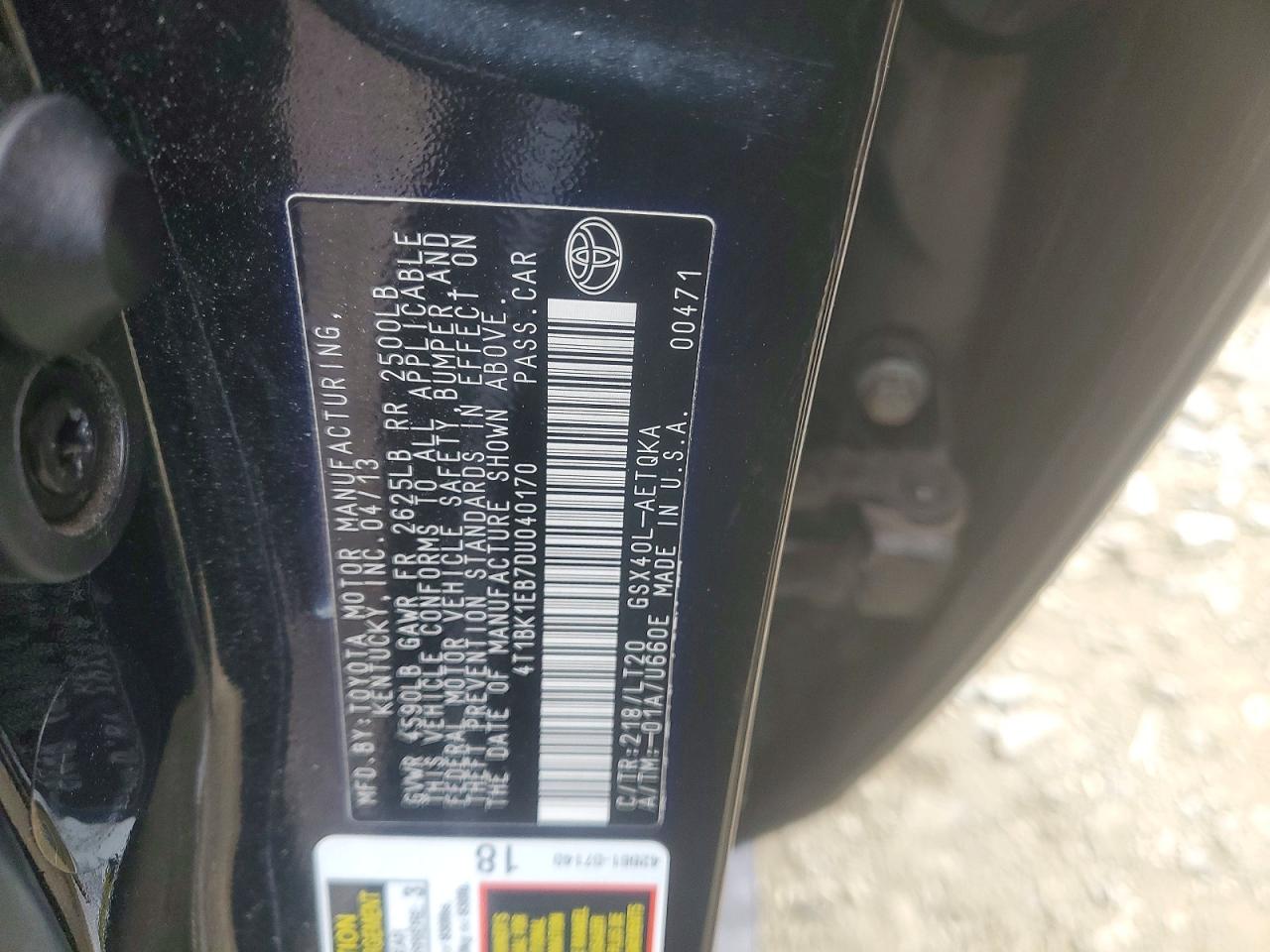 2013 TOYOTA AVALON BASE photo 12