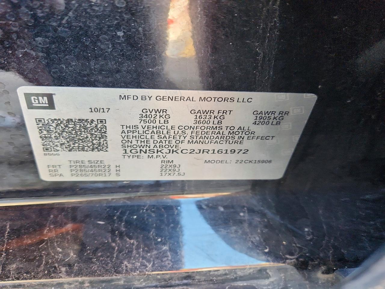2018 CHEVROLET SUBURBAN K1500 PREMIER photo 13