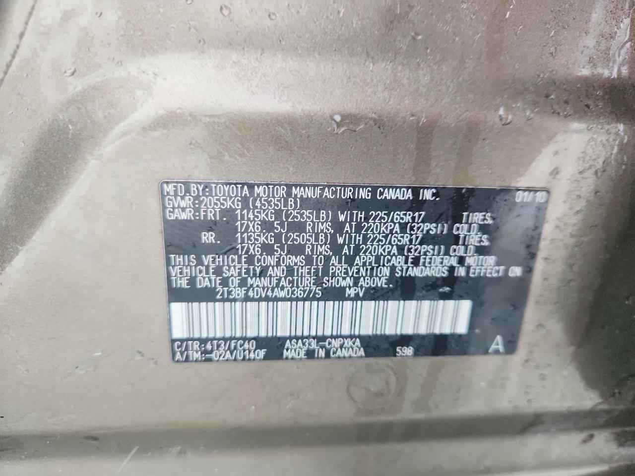 2010 TOYOTA RAV4 photo 13