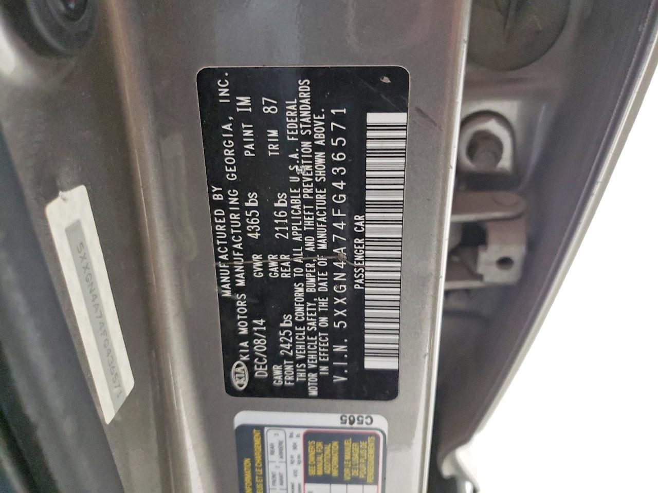2015 KIA OPTIMA EX photo 12