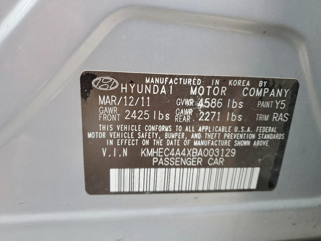 2011 HYUNDAI SONATA HYBRID photo 12