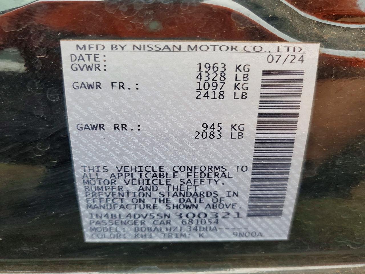 2025 NISSAN ALTIMA SV photo 12