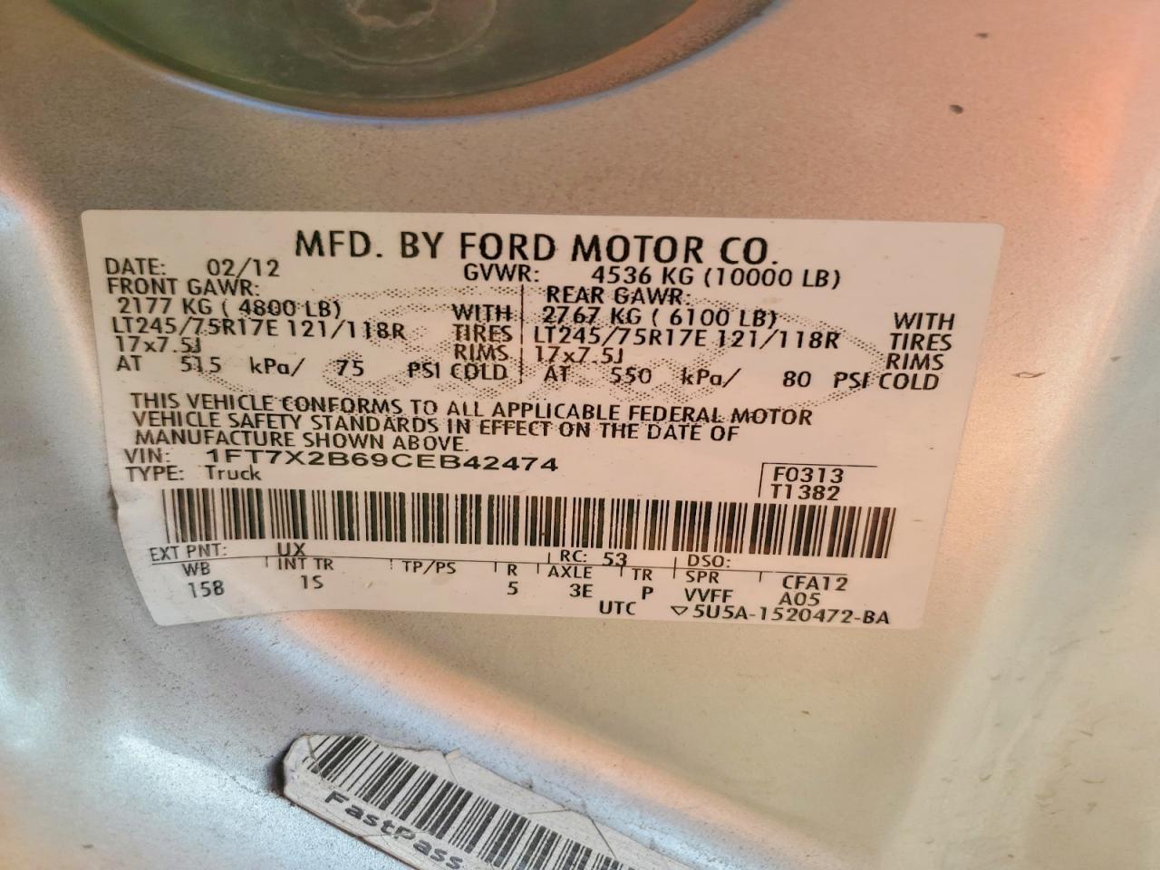 2012 FORD F250 SUPER DUTY photo 12