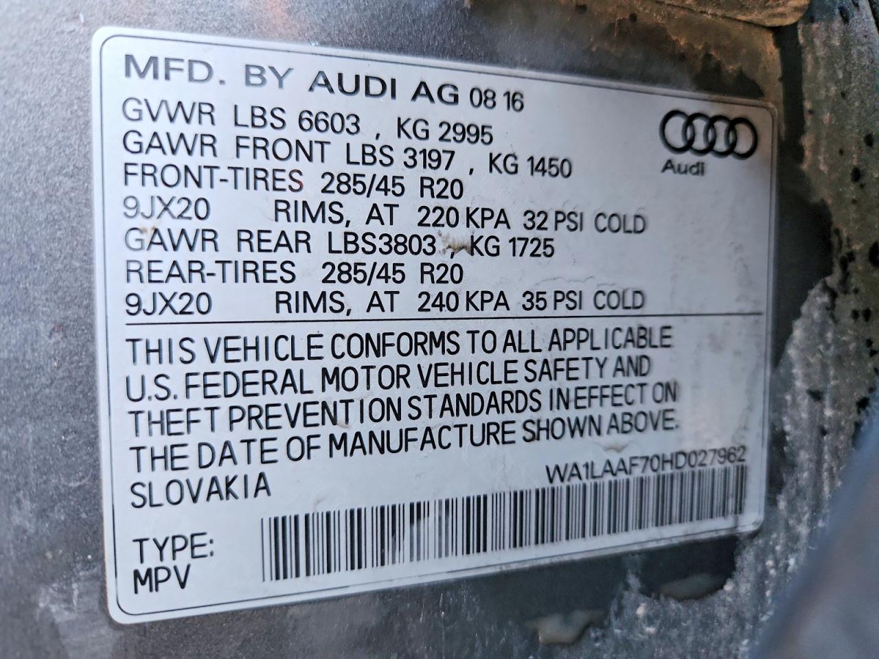 2017 AUDI Q7 PREMIUM PLUS photo 13