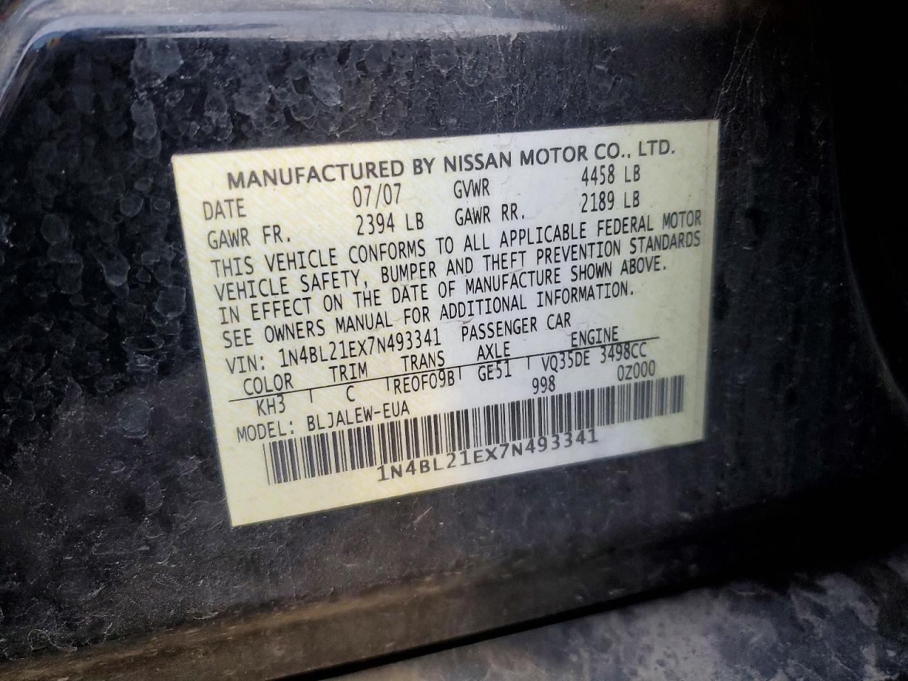 2007 NISSAN ALTIMA 3.5SE photo 13