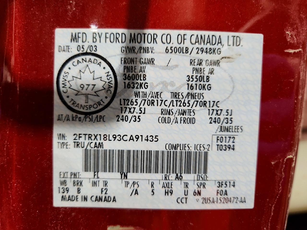 2003 FORD F150 photo 12
