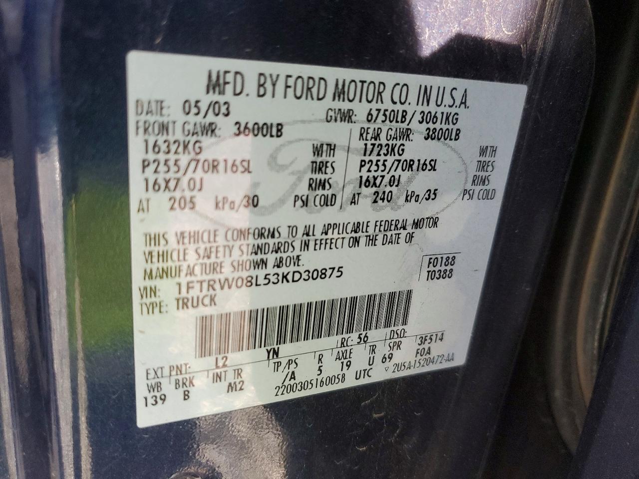 2003 FORD F150 SUPERCREW photo 12