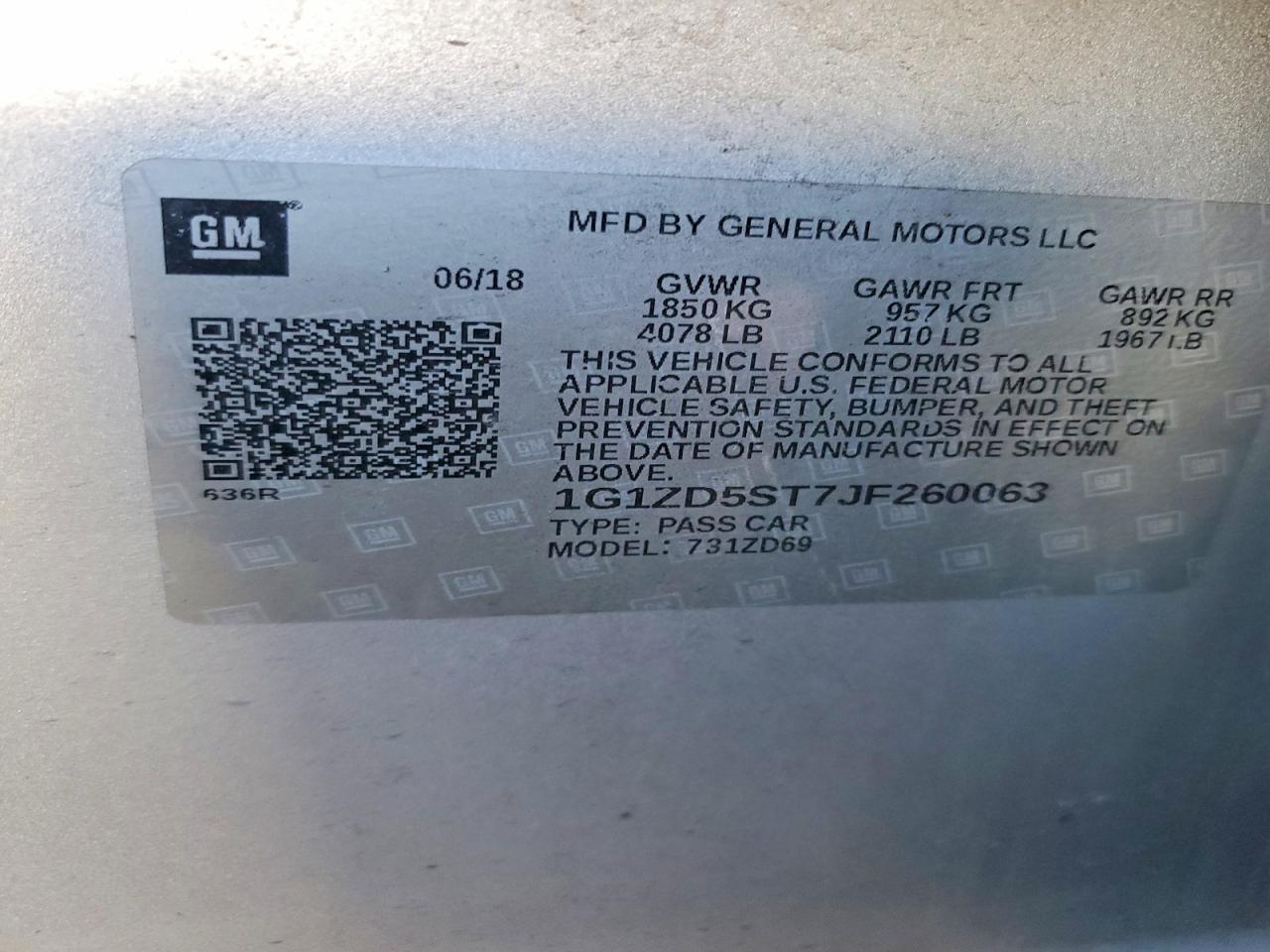 2018 CHEVROLET MALIBU LT photo 12
