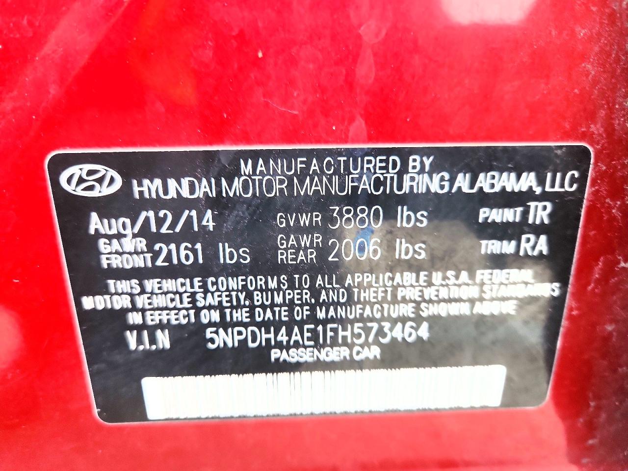 2015 HYUNDAI ELANTRA SE photo 12