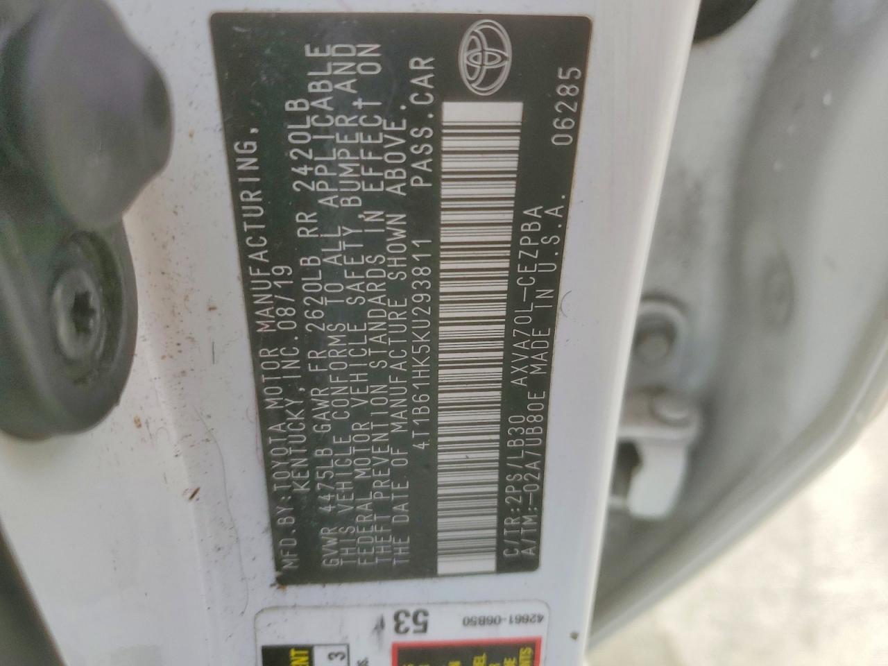 2019 TOYOTA CAMRY XSE photo 12