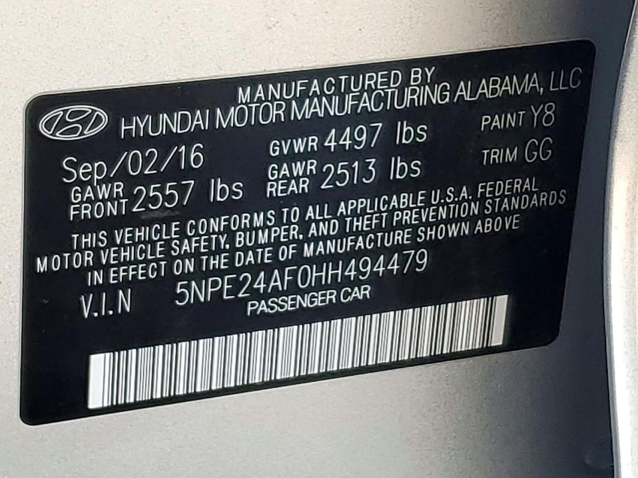 2017 HYUNDAI SONATA SE photo 12