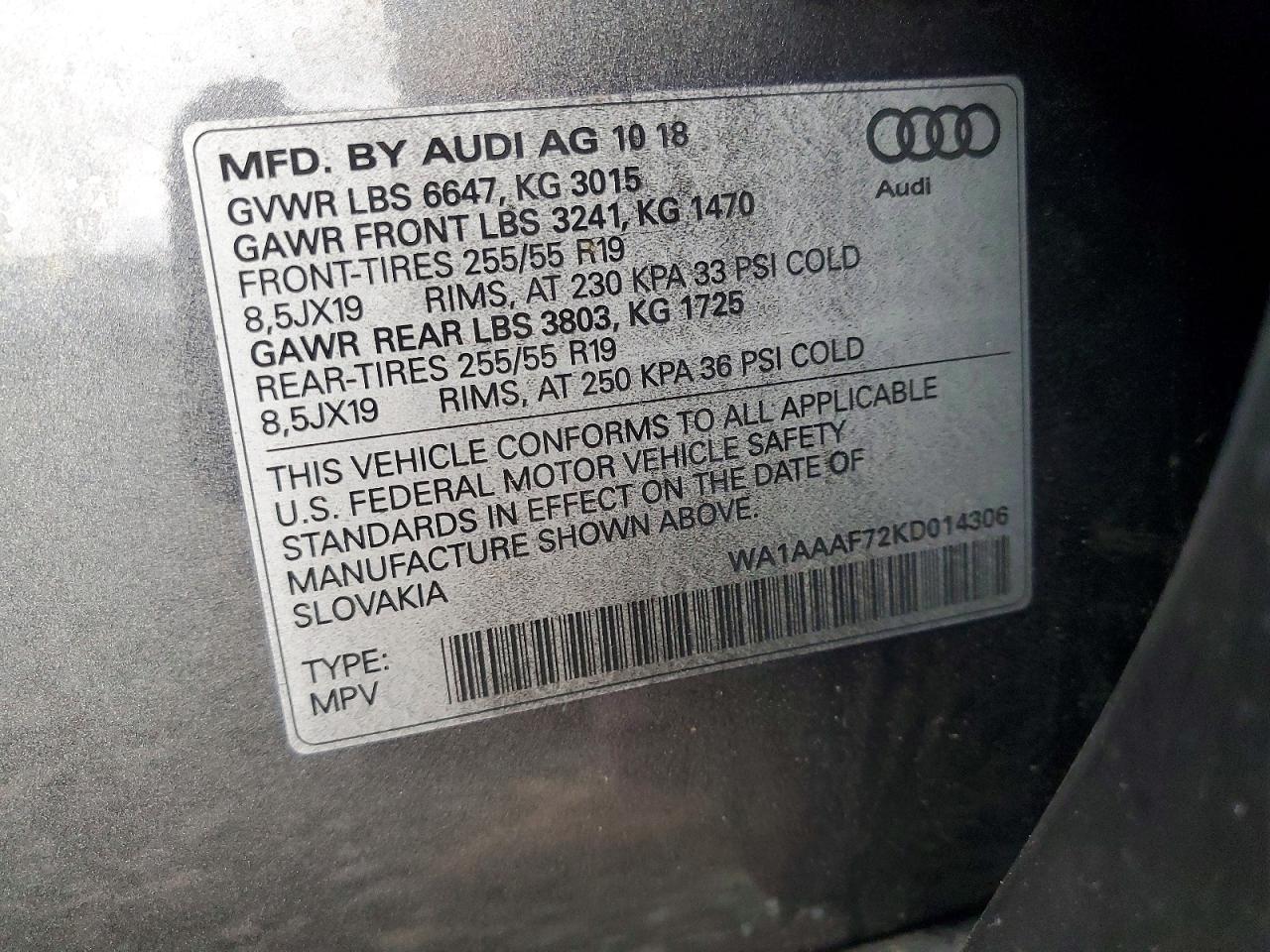 2019 AUDI Q7 PREMIUM photo 37