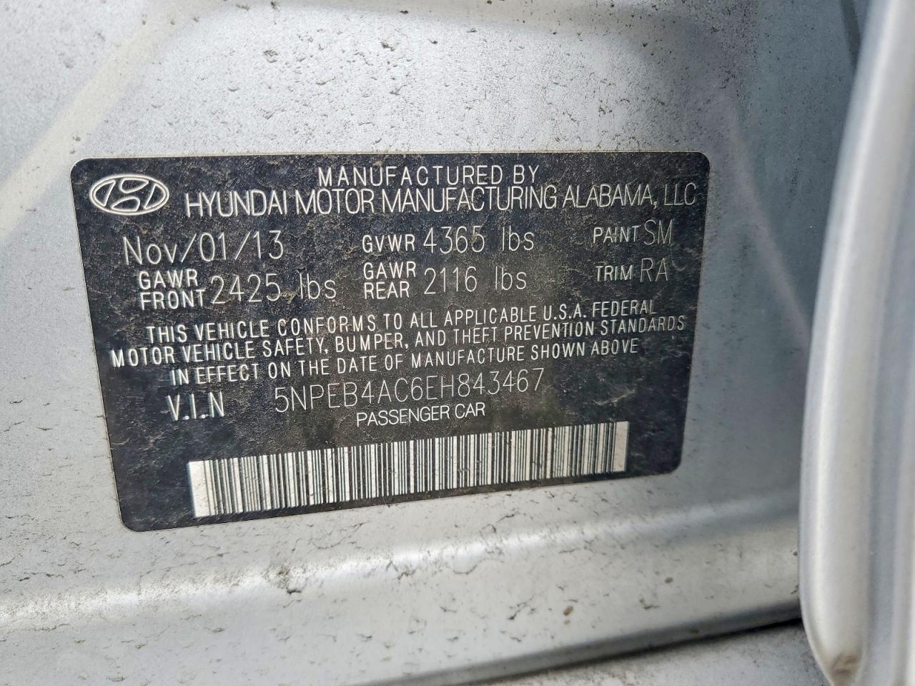 2014 HYUNDAI SONATA GLS photo 12