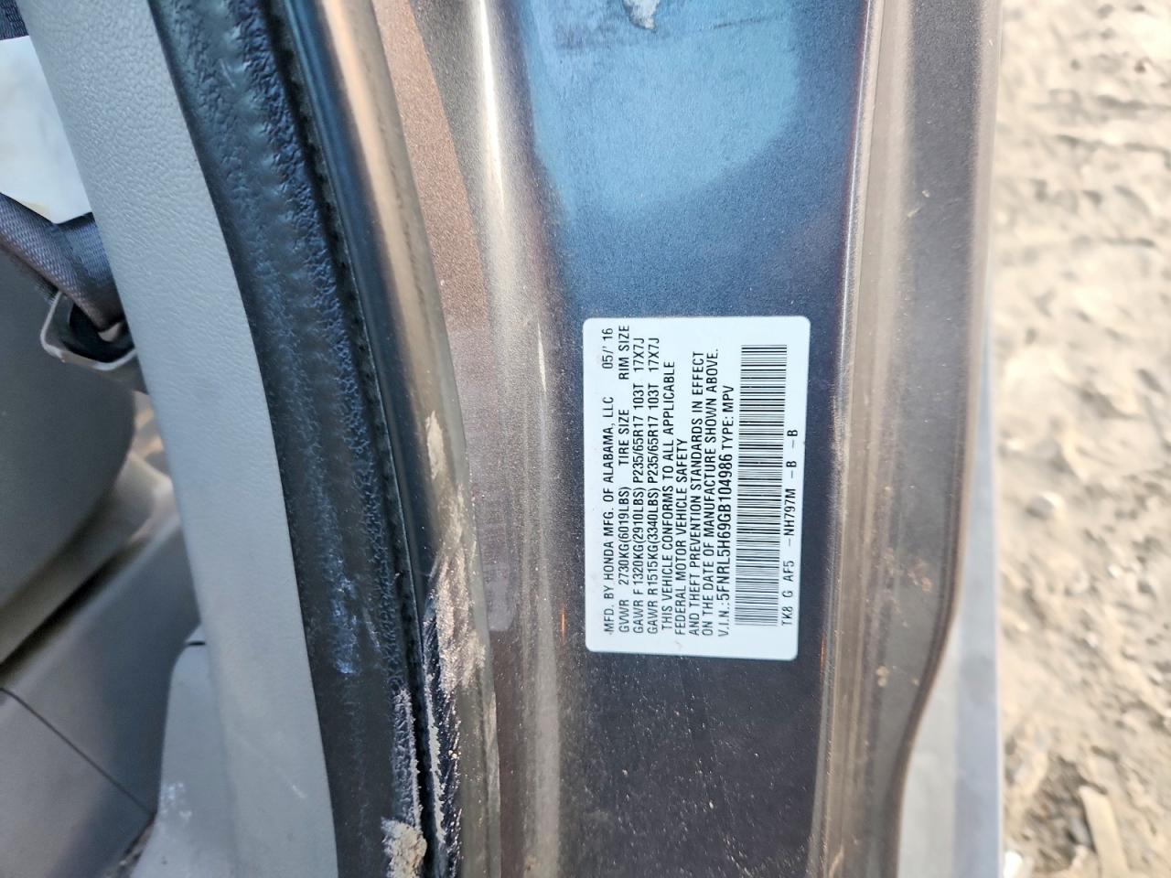 2016 HONDA ODYSSEY EXL photo 13