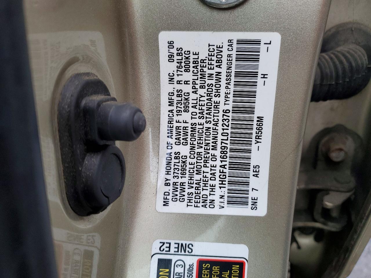 2007 HONDA CIVIC EX photo 12