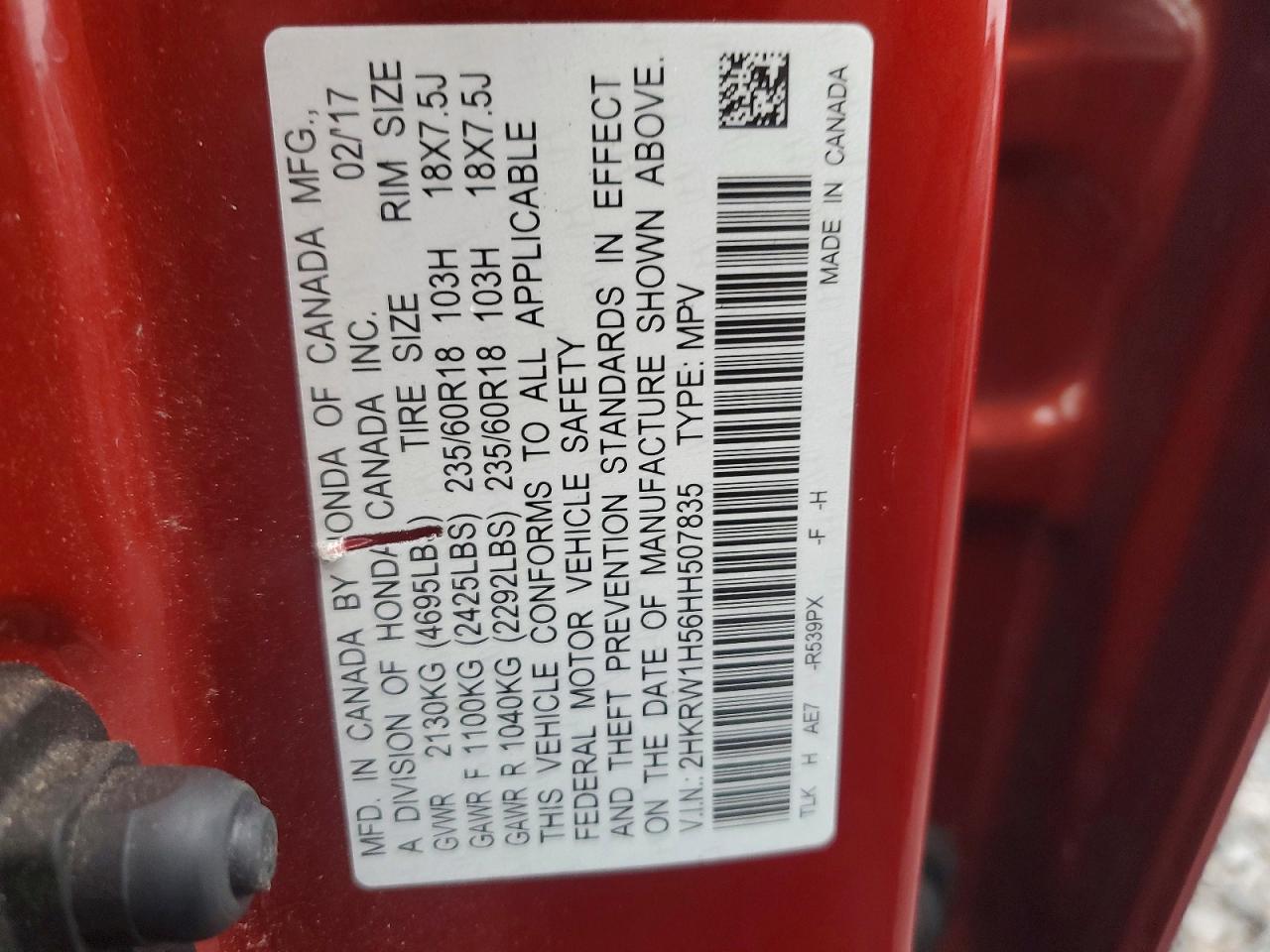 2017 HONDA CR-V EX photo 13