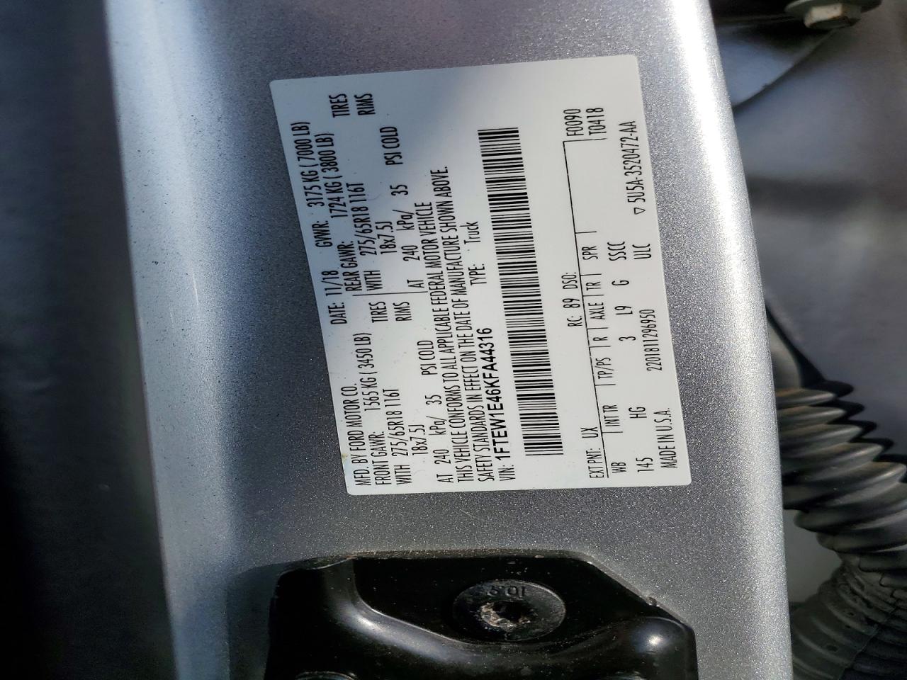 2019 FORD F150 SUPERCREW photo 12