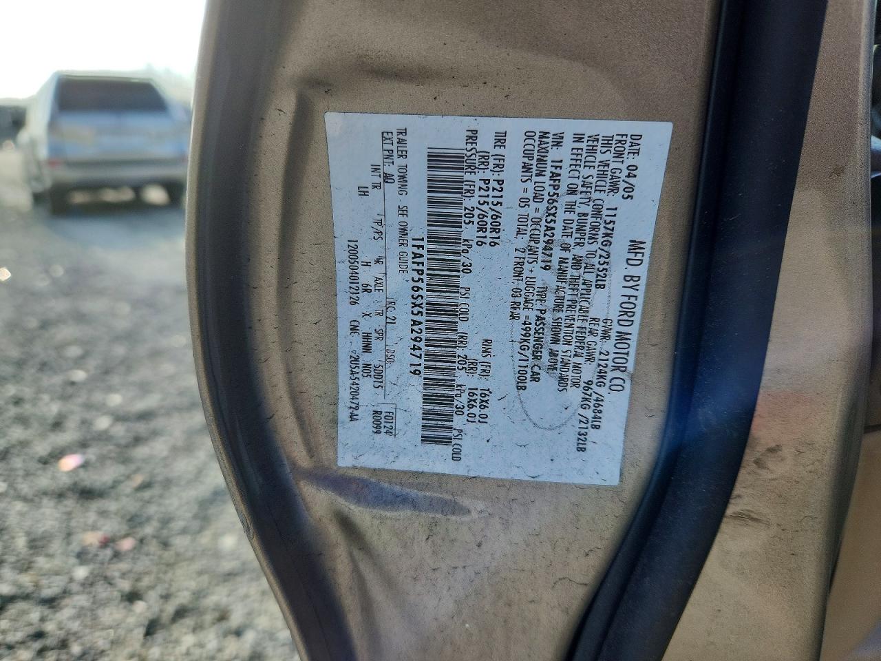 2005 FORD TAURUS SEL photo 12