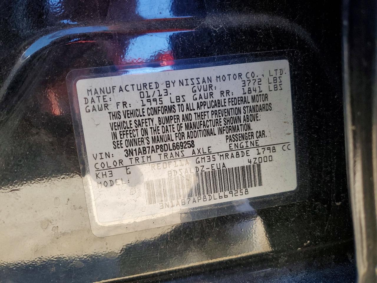 2013 NISSAN SENTRA S photo 13