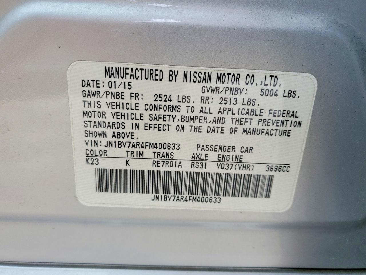 2015 INFINITI Q50 BASE photo 12