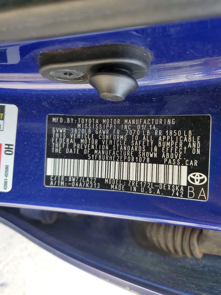 2014 TOYOTA COROLLA L photo 12