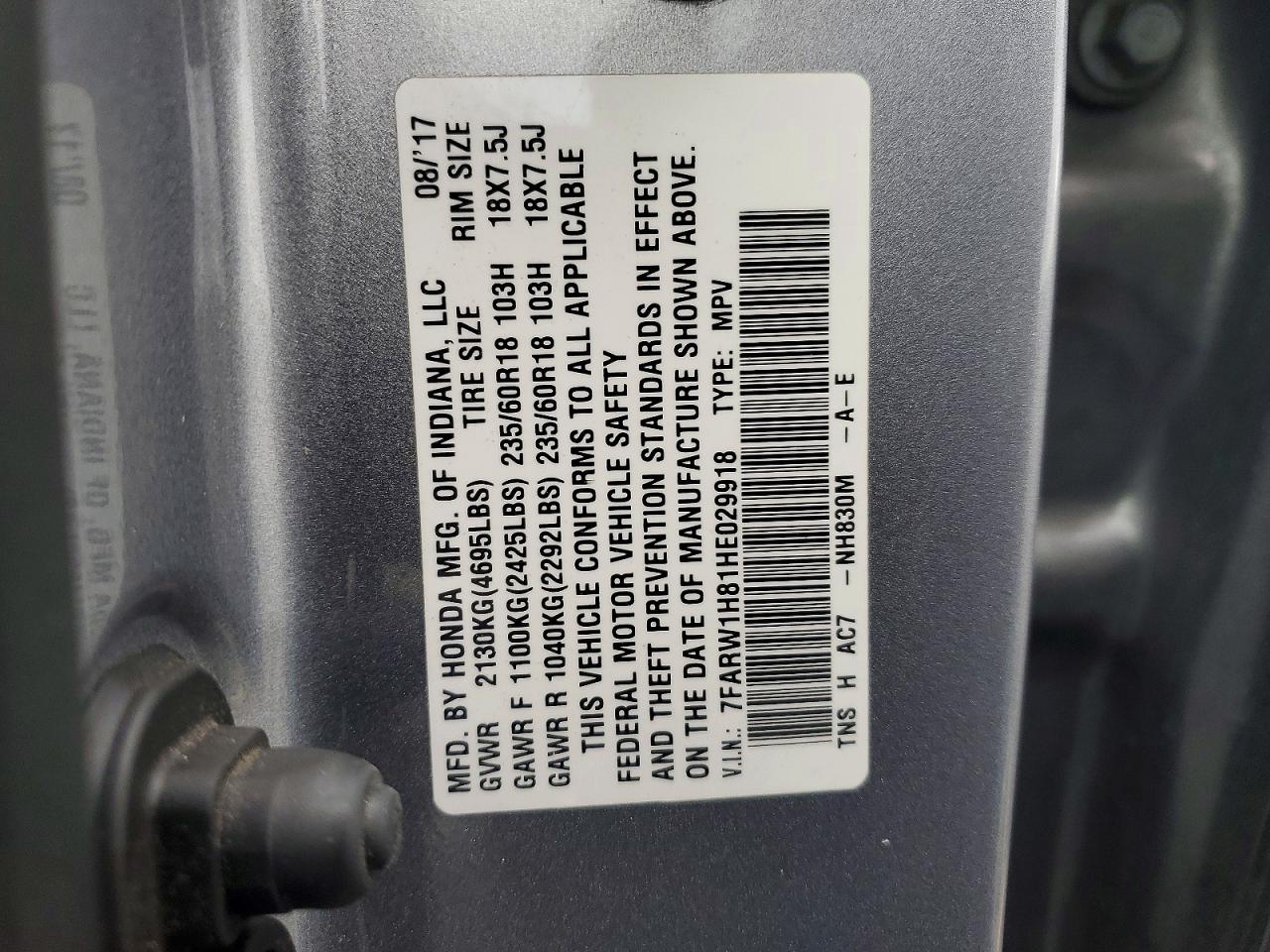 2017 HONDA CR-V EXL photo 13