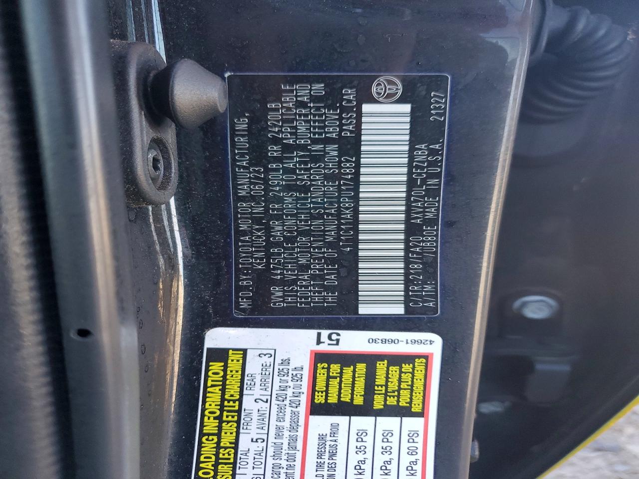 2023 TOYOTA CAMRY LE photo 12