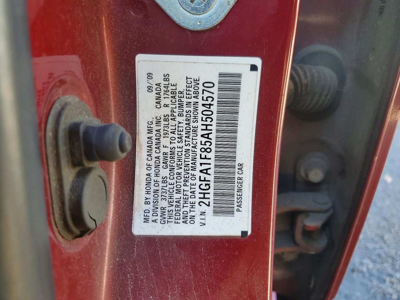 2010 HONDA CIVIC EX photo 12