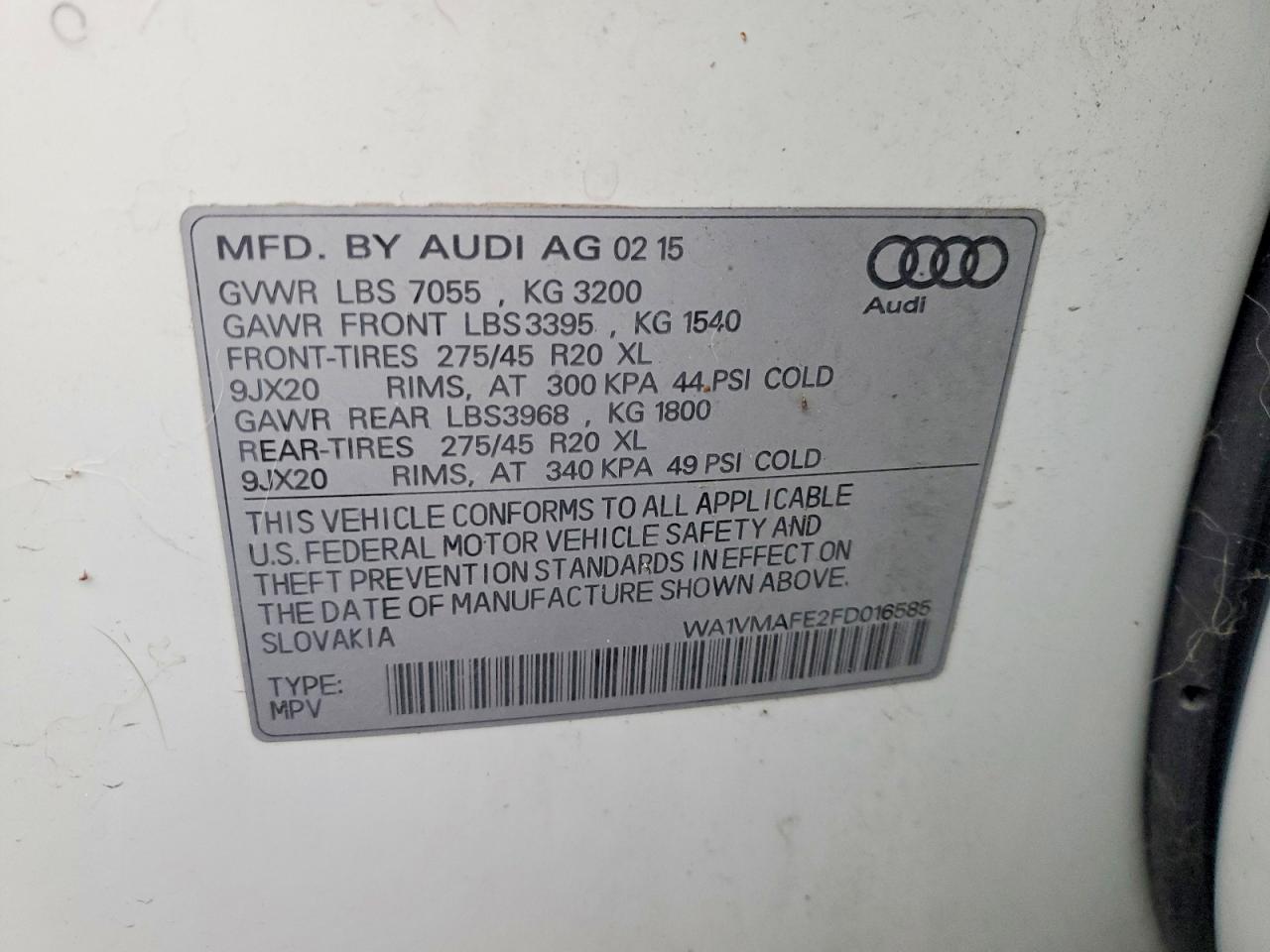 2015 AUDI Q7 TDI PRESTIGE photo 13