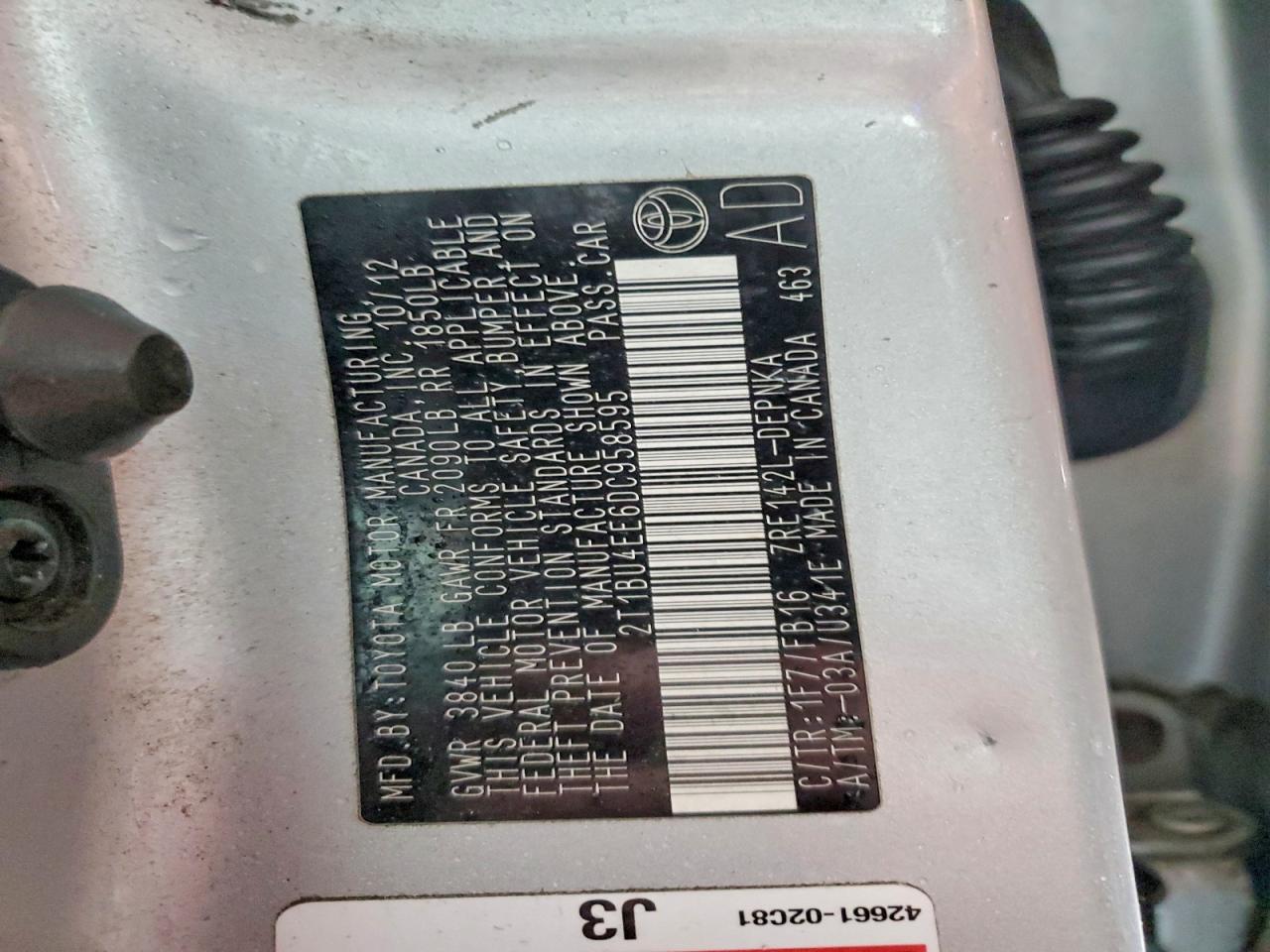 2013 TOYOTA COROLLA BASE photo 13