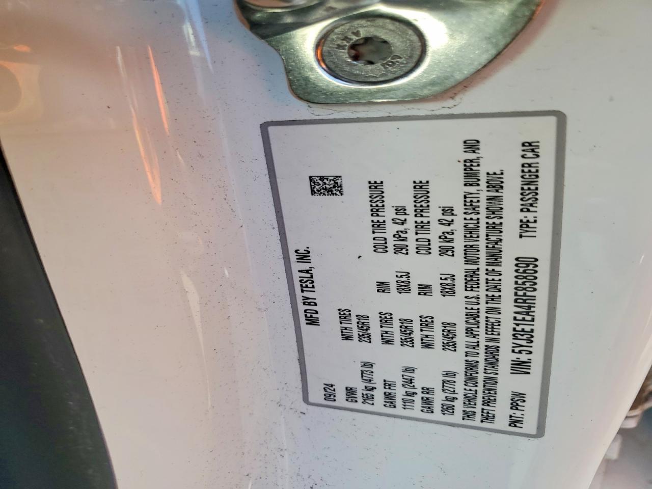 2024 TESLA MODEL 3 photo 12