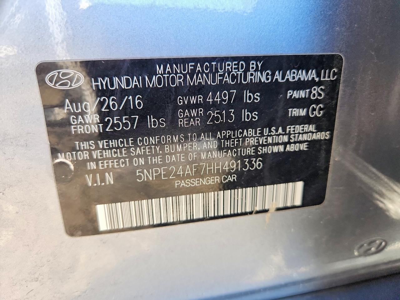 2017 HYUNDAI SONATA BASE photo 37