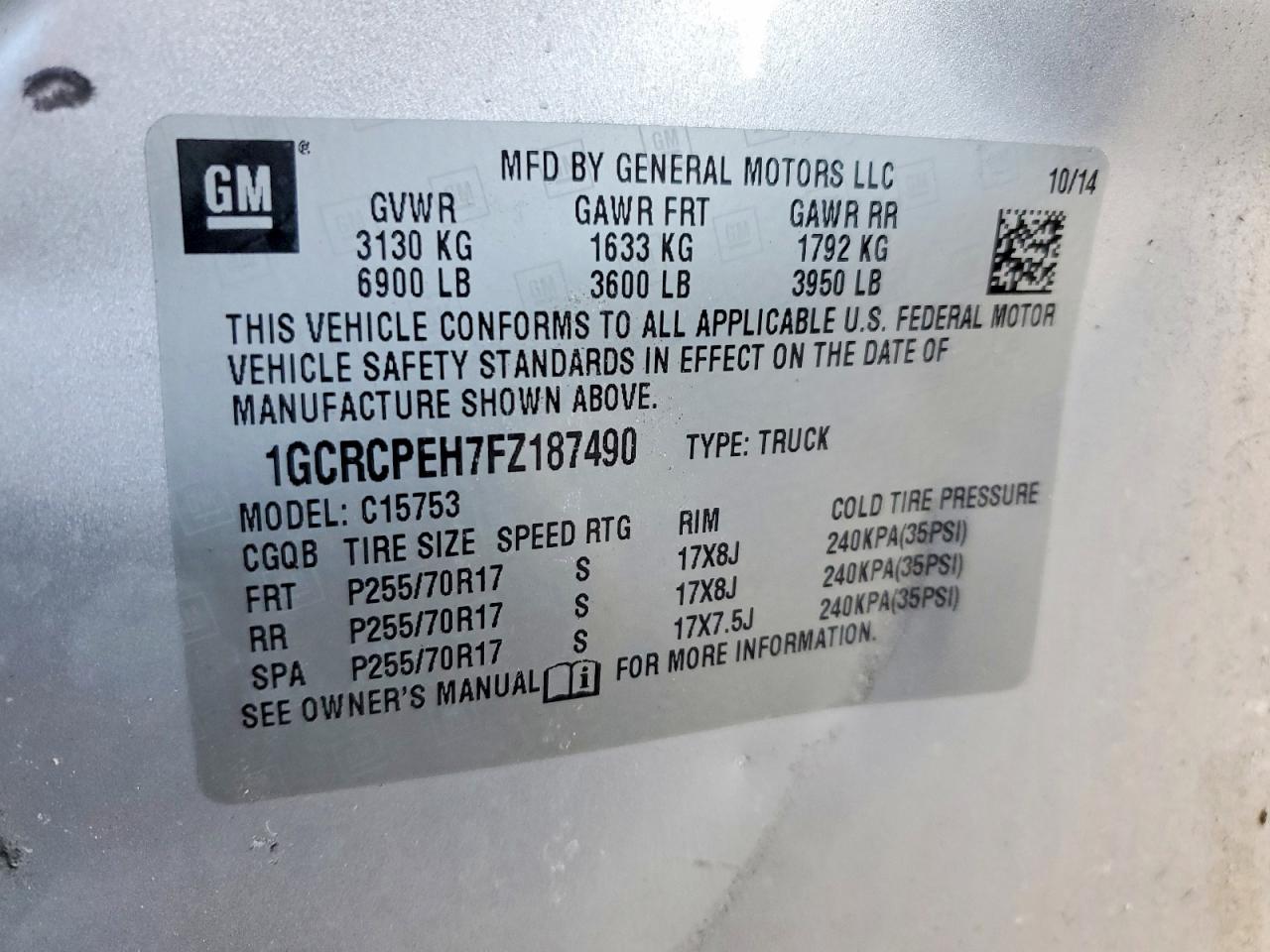 2015 CHEVROLET SILVERADO C1500 photo 12