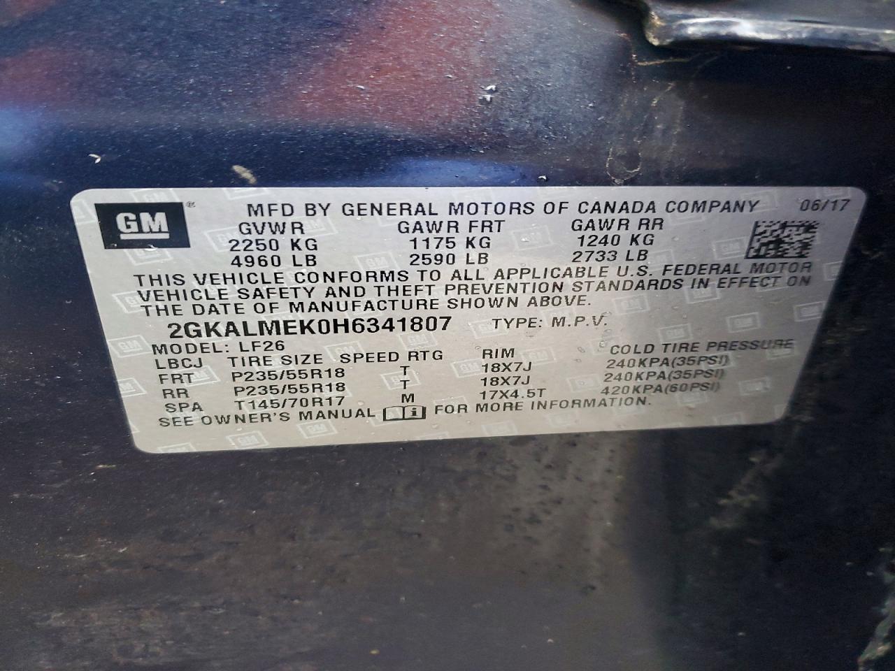 2017 GMC TERRAIN SLE photo 13