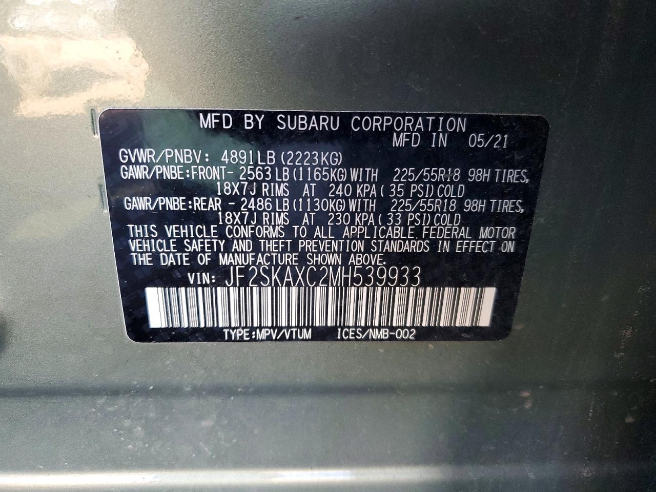 2021 SUBARU FORESTER TOURING photo 13