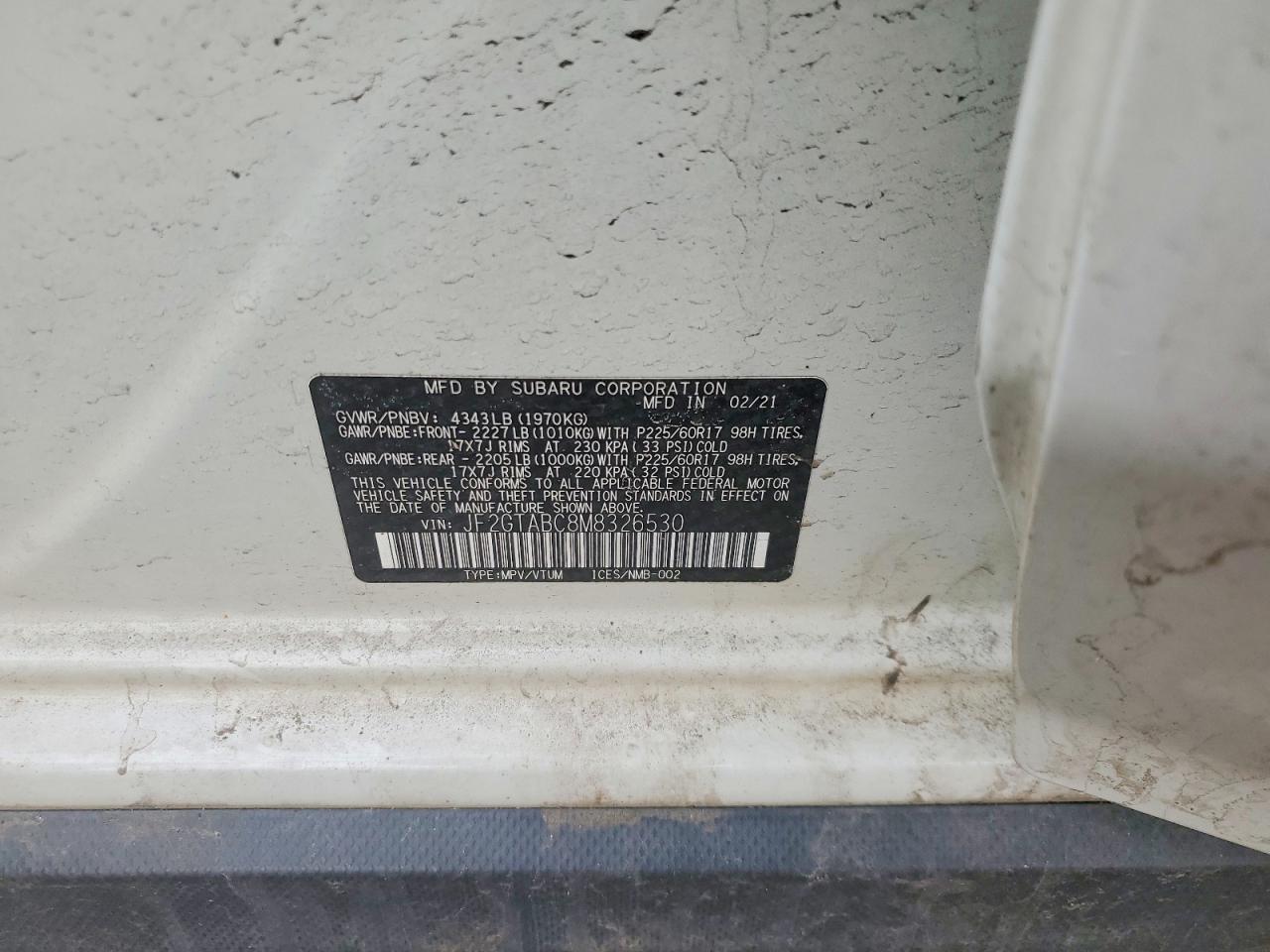 2021 SUBARU CROSSTREK photo 12