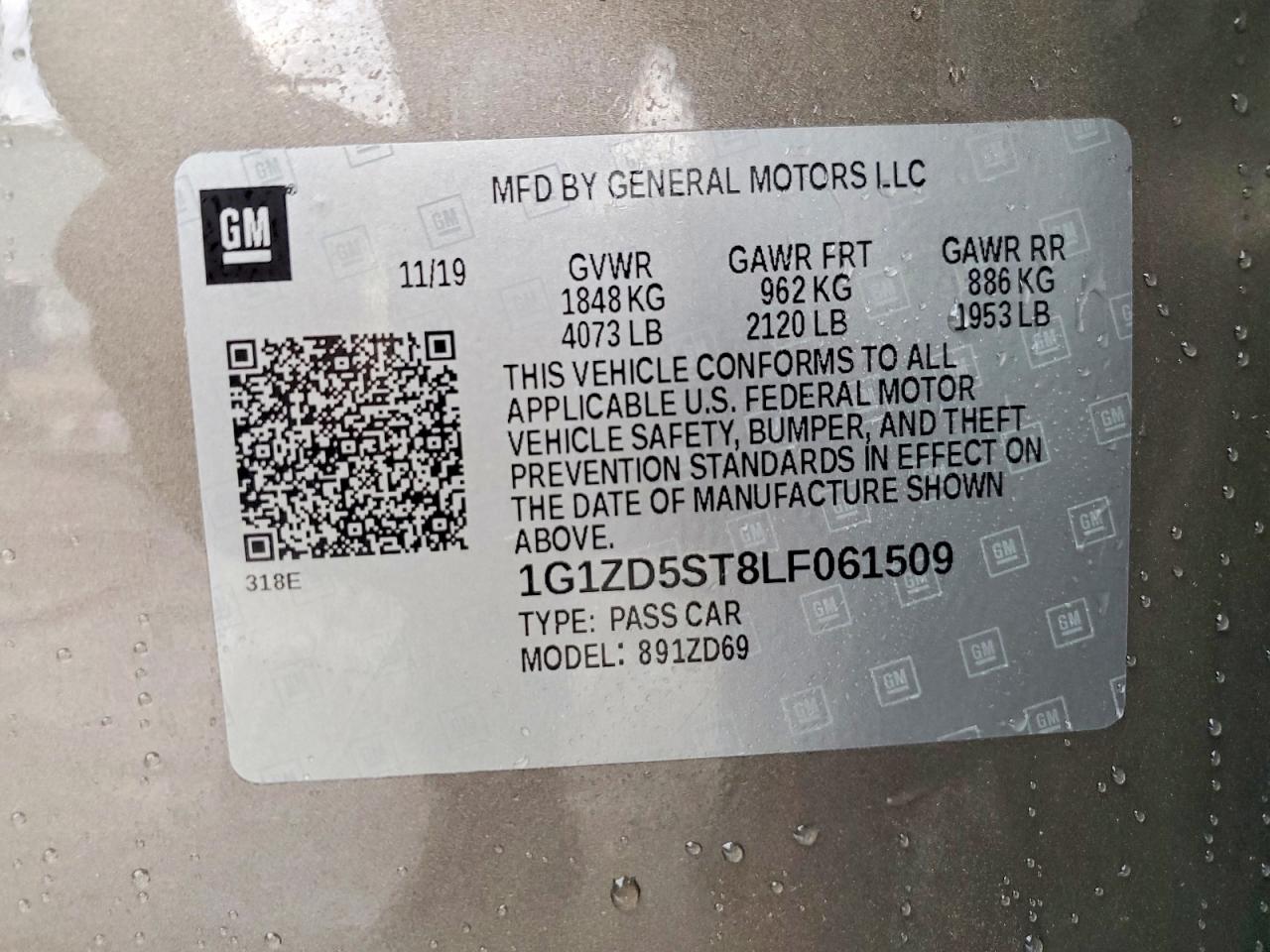 2020 CHEVROLET MALIBU LT photo 12