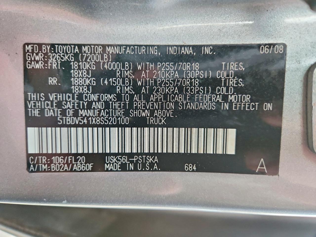 2008 TOYOTA TUNDRA SR5 photo 12